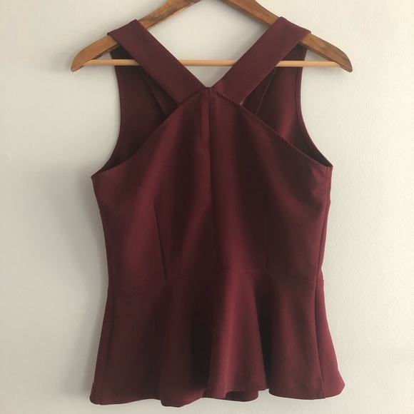 Maroon/burgundy peplum dynamite top - Picture 3 of 3